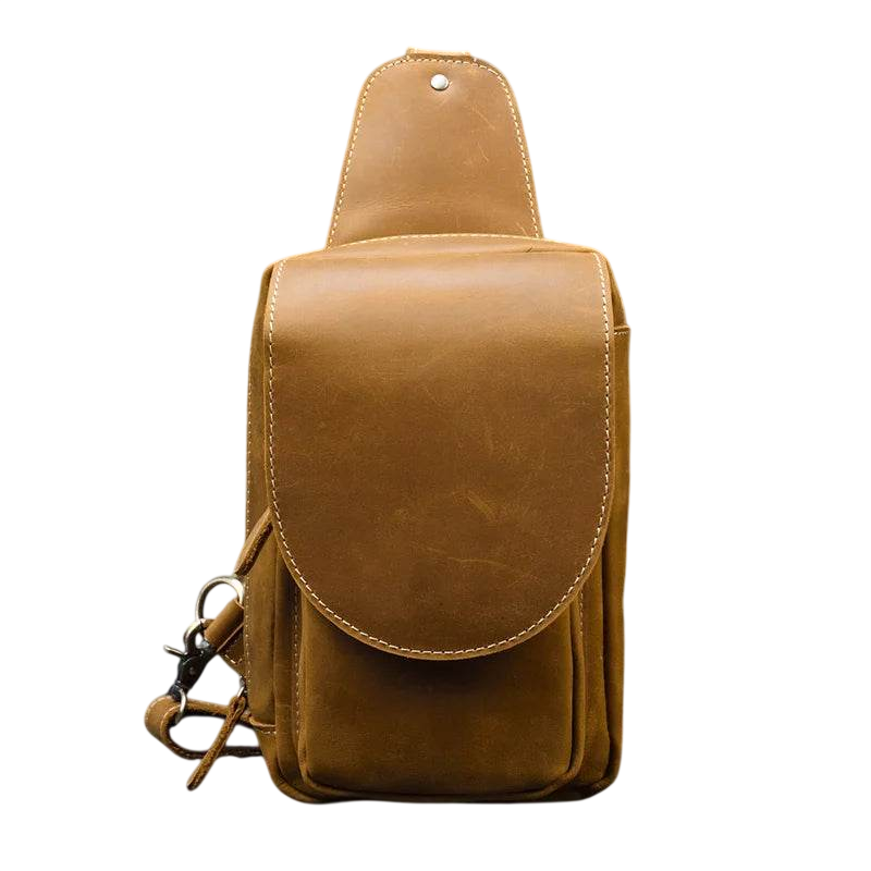 Vintage Leather Chest Bag for Travel - Unisex Style