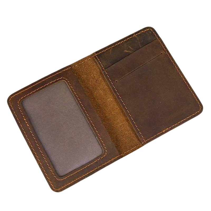 Cartera Delgada de Cuero Vintage para Carné de Conducir, para Hombre y Mujer