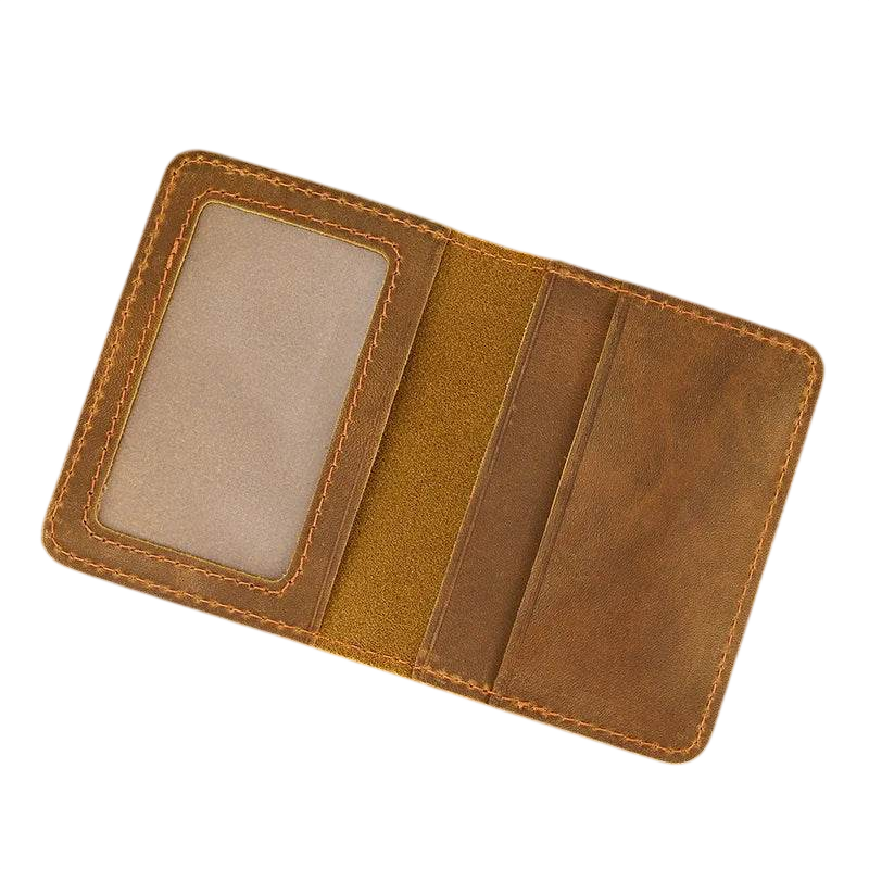 Vintage Leather Driver License Slim Wallet Men & Women Card