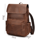 Vintage leather laptop backpack with multiple pockets and durable design for everyday use