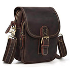 VacationGrabs vintage leather sling bag with adjustable strap and zippered pockets for daily use