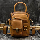 VacationGrabs vintage leather sling bag with multiple pockets and adjustable strap for convenience