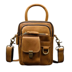 Vintage Leather Small Shoulder Waist Belt Bag for Men