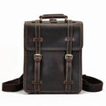 Vintage leather travel backpack by VacationGrabs with multiple compartments and sturdy straps