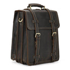 Vintage leather travel backpack with spacious compartments and sturdy buckles for durable travel