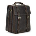 Vintage leather travel backpack with spacious compartments and sturdy buckles for durable travel