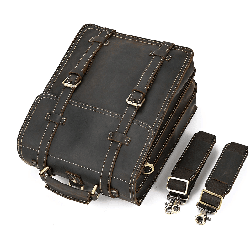 Vintage leather travel backpack with adjustable straps and sturdy zippers for stylish adventures
