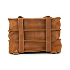 Vintage leather travel backpack with dual straps and spacious compartments for easy carrying