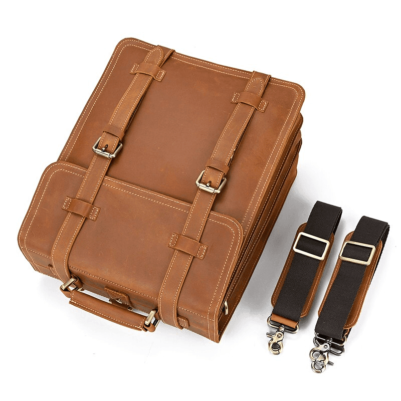 Vintage leather travel backpack with adjustable straps and stylish hardware for adventurous trips