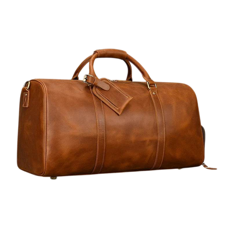 Vintage Leather Travel Duffel Hand Luggage Men’s Business