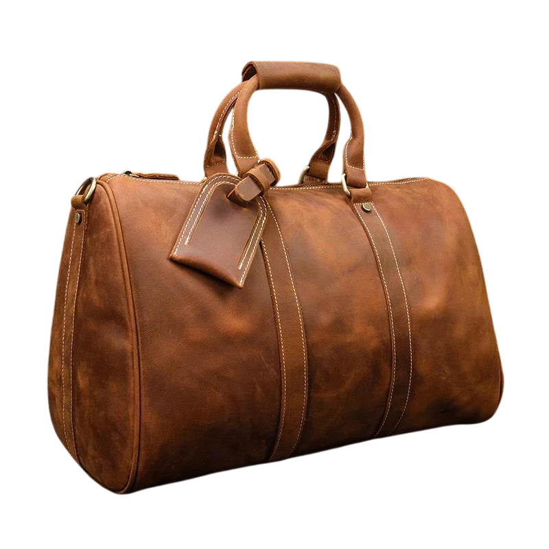 Vintage Leather Travel Duffel Hand Luggage Men’s Business