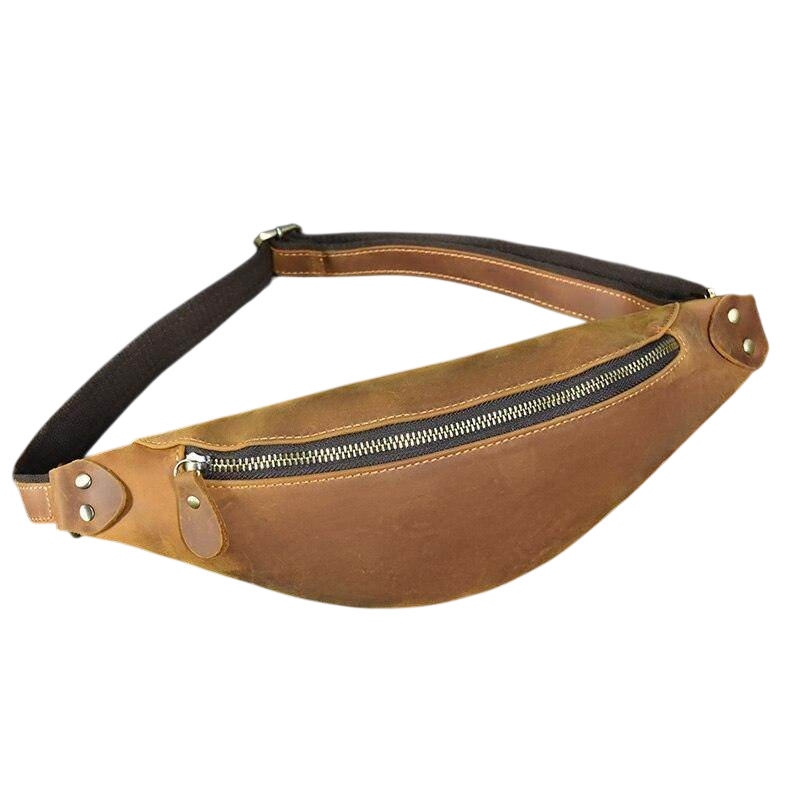 VacationGrabs Vintage Leather Waist Bag for Travel