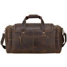 Vintage leather weekender bag with sturdy handles and spacious pockets for travel convenience