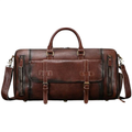Vintage Men’s Leather Travel Bag Large Duffle with Shoe