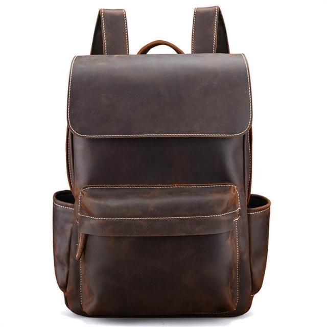 Luggage & Bags - Backpacks Vintage Premium Leather Backpack Laptop Bag In Brown Leather