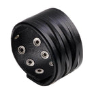 Vintage punk wristband for men made of black leather with stylish metal studs and a unique design