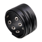 Vintage punk wristband for men made of black leather with stylish metal studs and a unique design