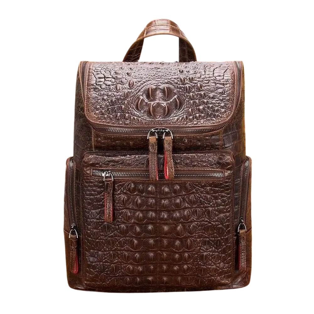 Vintage Style Leather Backpack for Men Travel Bag with