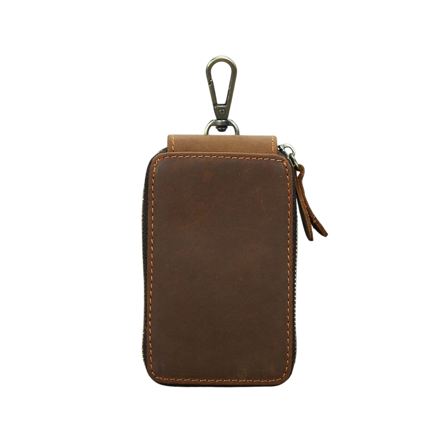 Vintage Style Leather Keychain Wallet for Car Keys & Keyring