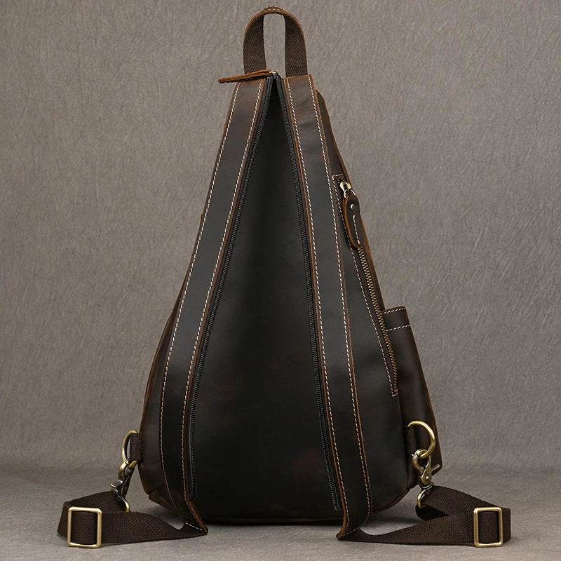 Vintage style sling bag for men with a sleek design and durable leather material