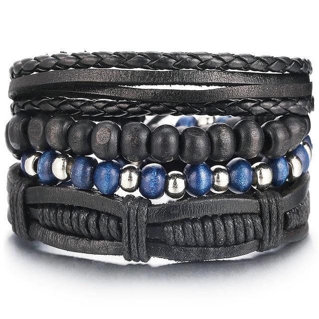 Men's Jewelry - Wristbands Vintage Wristbands For Mens Black Blue Braided Bracelets
