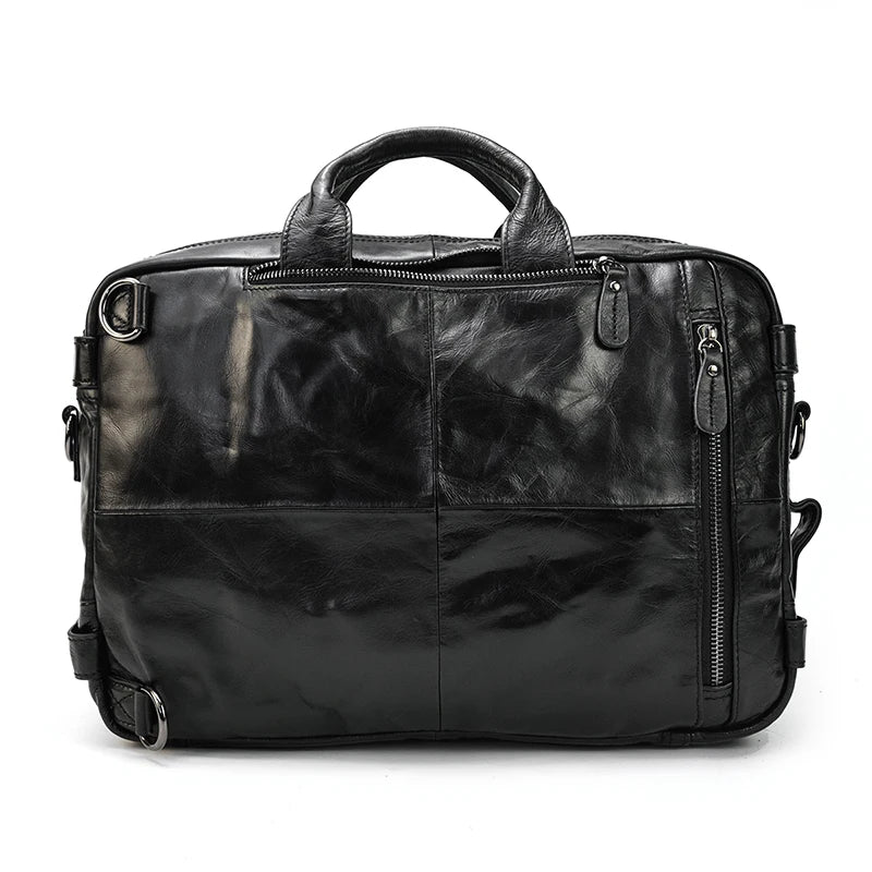 High Quality Leather Professional Bag 3 Ways to Use . Leather business briefcase with top handles and removable shoulder strap