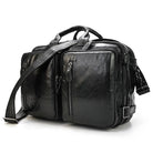 High Quality Leather Professional Bag 3 Ways to Use . Black leather travel briefcase with multiple zip pockets and shoulder strap