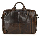 High Quality Leather Professional Bag 3 Ways to Use . Brown distressed leather briefcase with handles zip pocket and strap rings