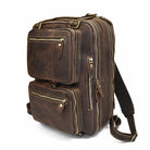 High Quality Leather Professional Bag 3 Ways to Use . Brown convertible leather backpack briefcase with zip pockets