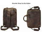 High Quality Leather Professional Bag 3 Ways to Use brown convertible briefcase backpack with hidden strap
