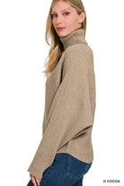 Women's Sweaters Viscose Dolman Sleeve Turtleneck Sweater