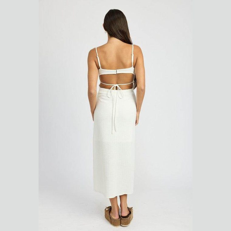 Waffle Knit Midi Dress - VacationGrabs