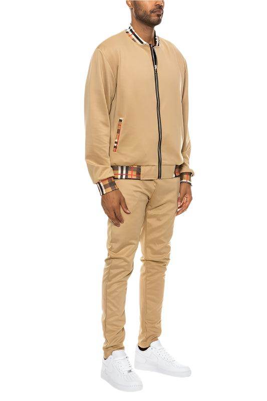 Men's 2PC Track Set by WEIV featuring a stylish zip-up jacket and slim-fit pants, ideal waist band track suit.