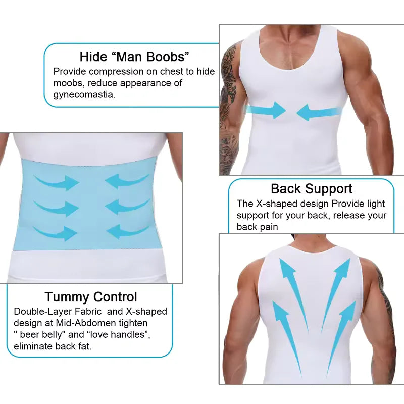 Men's waist corset trainer in white for support and comfort