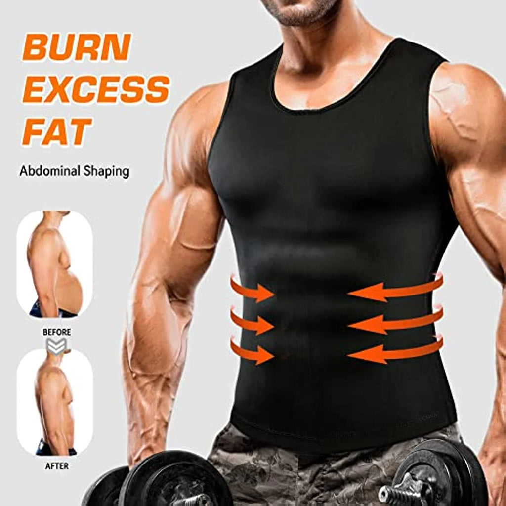 Men's black waist corset trainer for abdominal shaping and fat burning