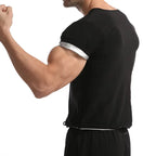 Men's black waist corset trainer, stretchy material for fitness support