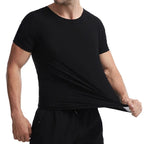 Men's black stretch t-shirt for everyday wear and comfort
