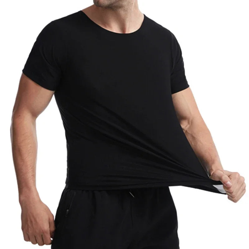 Men's black stretch t-shirt for everyday wear and comfort
