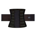 Black waist corset trainer made of breathable fabric for shaping