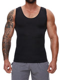 Men's black compression tank top, workout, waist corset trainer