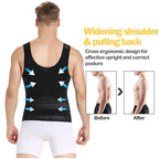 Men's black waist corset trainer for improved posture and support