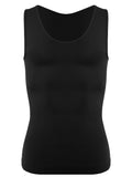 Men's black compression tank top, perfect as a waist corset trainer
