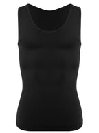 Men's black compression tank top, perfect as a waist corset trainer