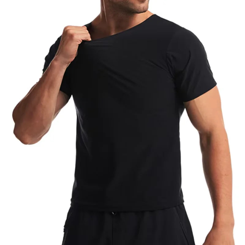 Men's black fitted t-shirt, soft fabric for everyday wear