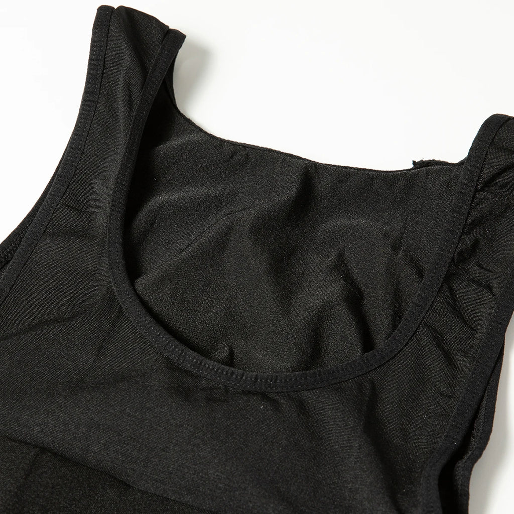Men's black waist corset trainer for enhanced compression and support