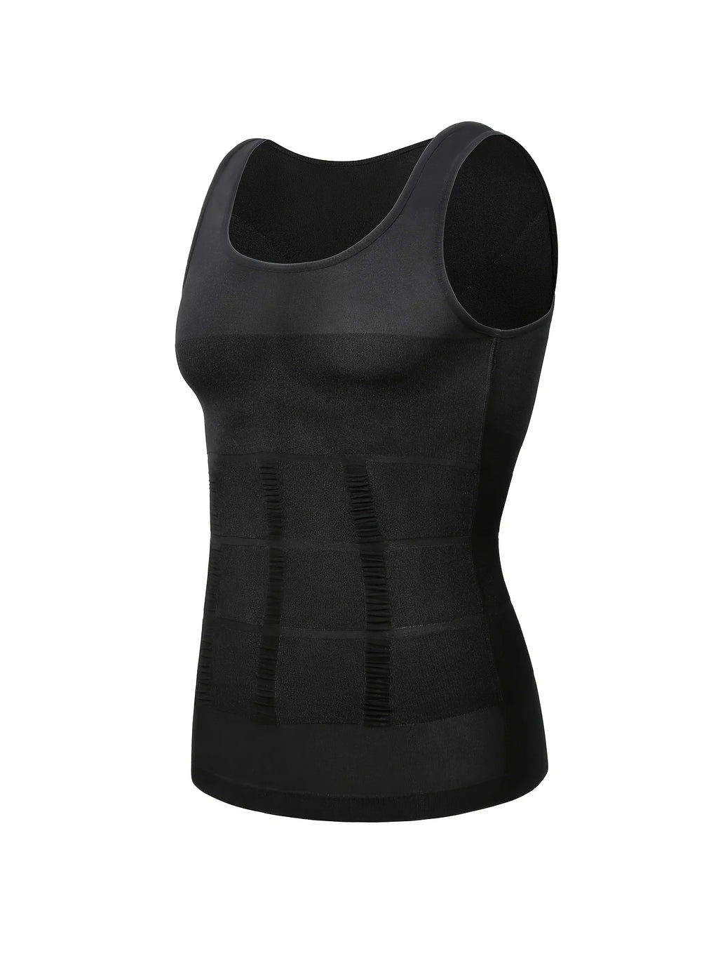Men's black compression tank top, perfect waist corset trainer support