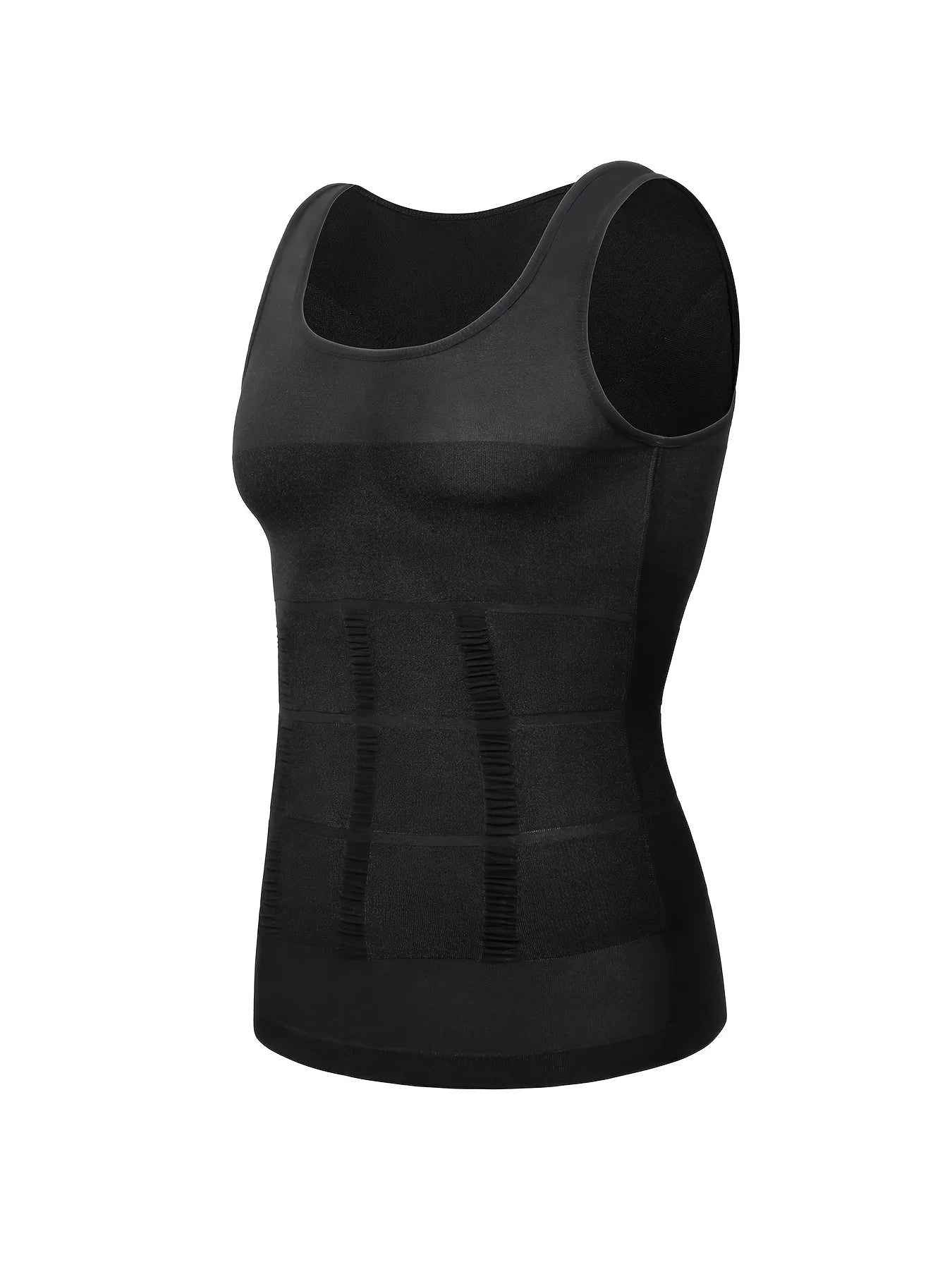 Men's black compression tank top, perfect waist corset trainer support