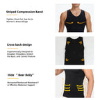 Men's black waist corset trainer for compression and support