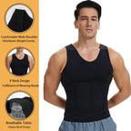 Men's black waist corset trainer with breathable mesh fabric