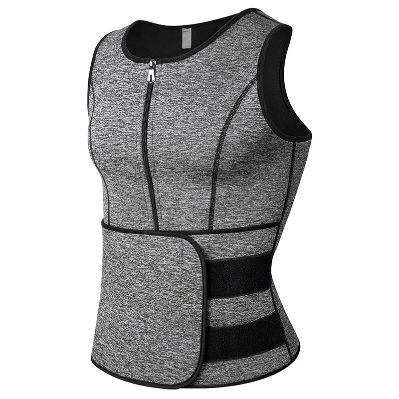 Men's gray waist corset trainer for compression and support